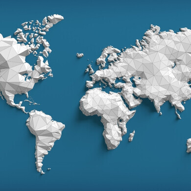Cartina mondiale focus Italia